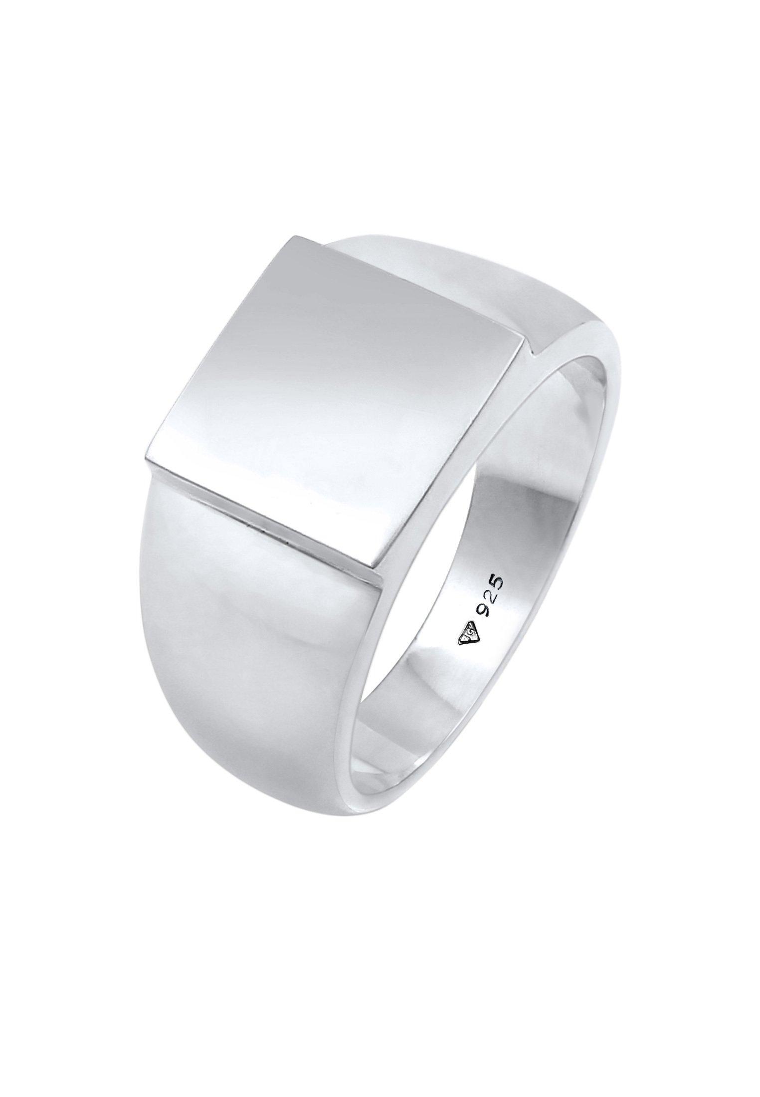 Image of Ring Siegelring Rechteckig Glanz 925 Silber Damen Silber 62mm