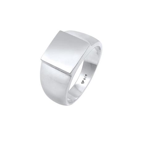 Kuzzoi  Ring Siegelring  Rechteckig Glanz 925 Silber 