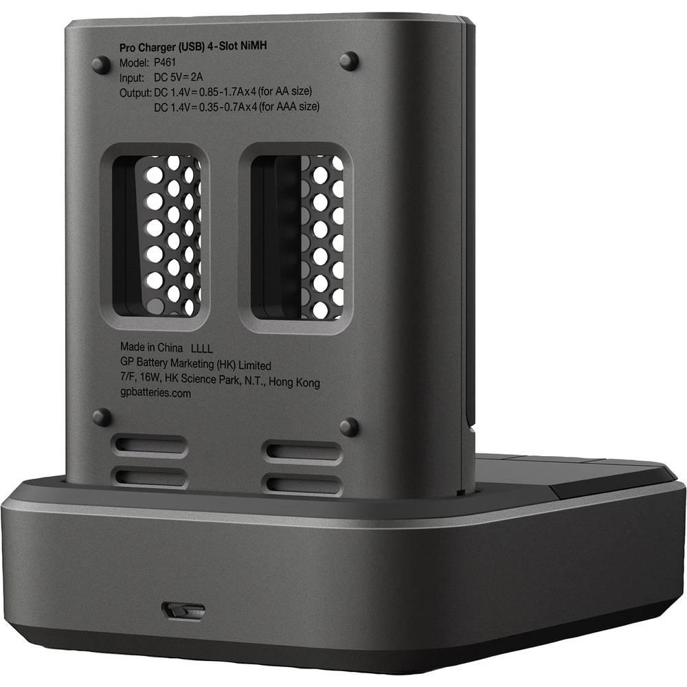 GP Batteries  Chargeur modèle USB P461, 4 piles rechargeables RECYKO PRO AA 2000 mAh et station d'accueil USB 