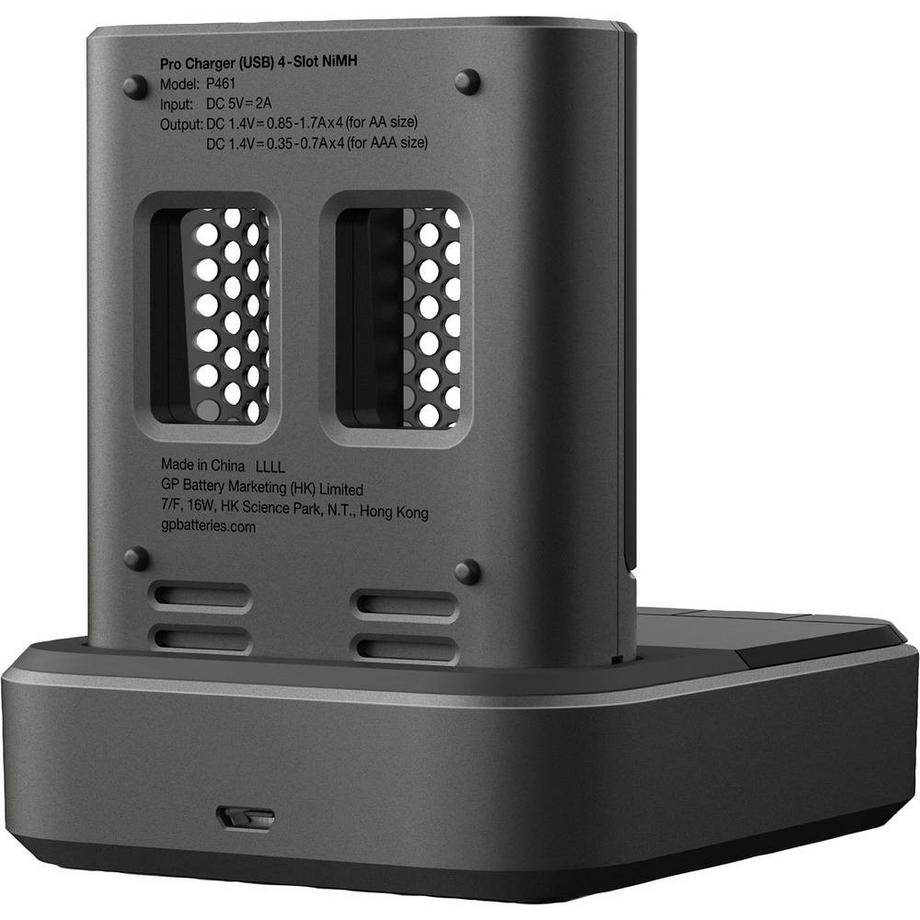 GP Batteries  USB-Modell Ladegerät P461, 4 x RECYKO PRO AA Akku 2000 mAh und USB Dockingstation 