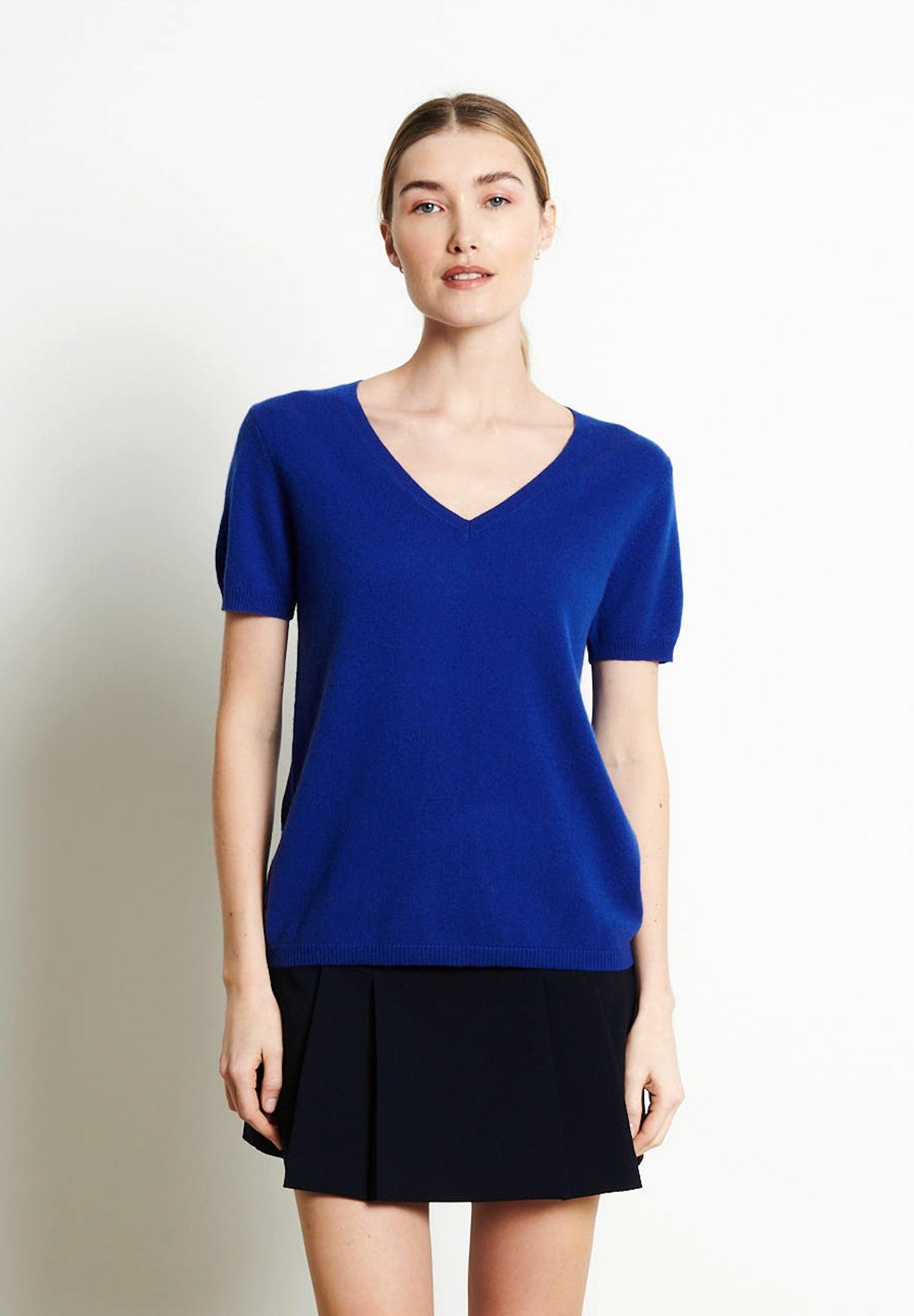 Studio Cashmere8  LILLY 14 Maglia manica corta con scollo a V - 100% cashmere 