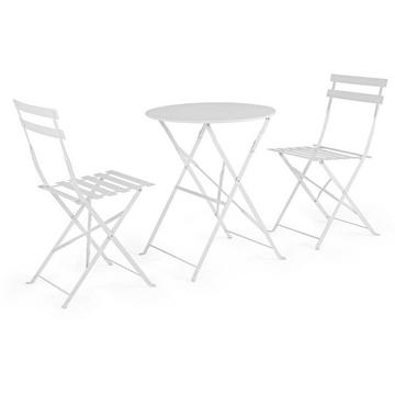 Set bistrot da giardino Wissant bianco (3 pezzi)