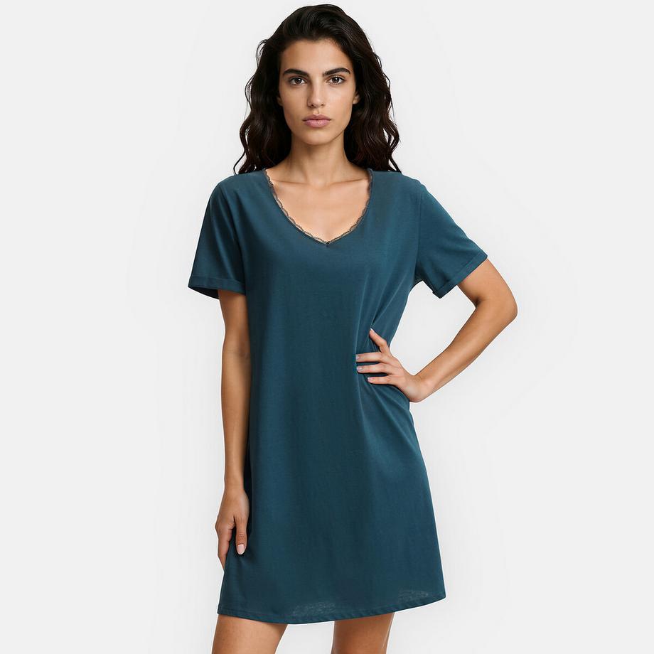 La Redoute Collections Chemise de nuit Manches Courtes Col V Dentelle  