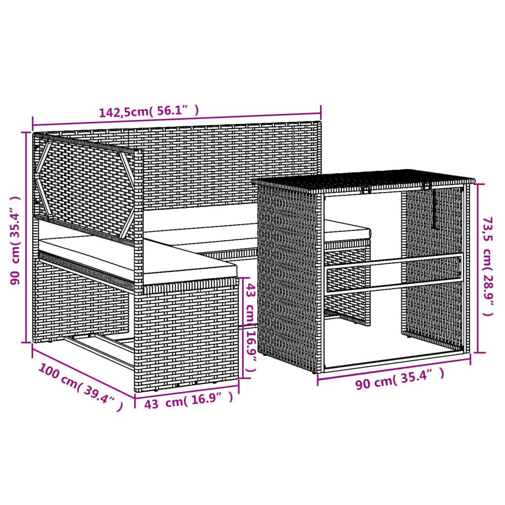 VidaXL Canapé de jardin rotin synthétique  