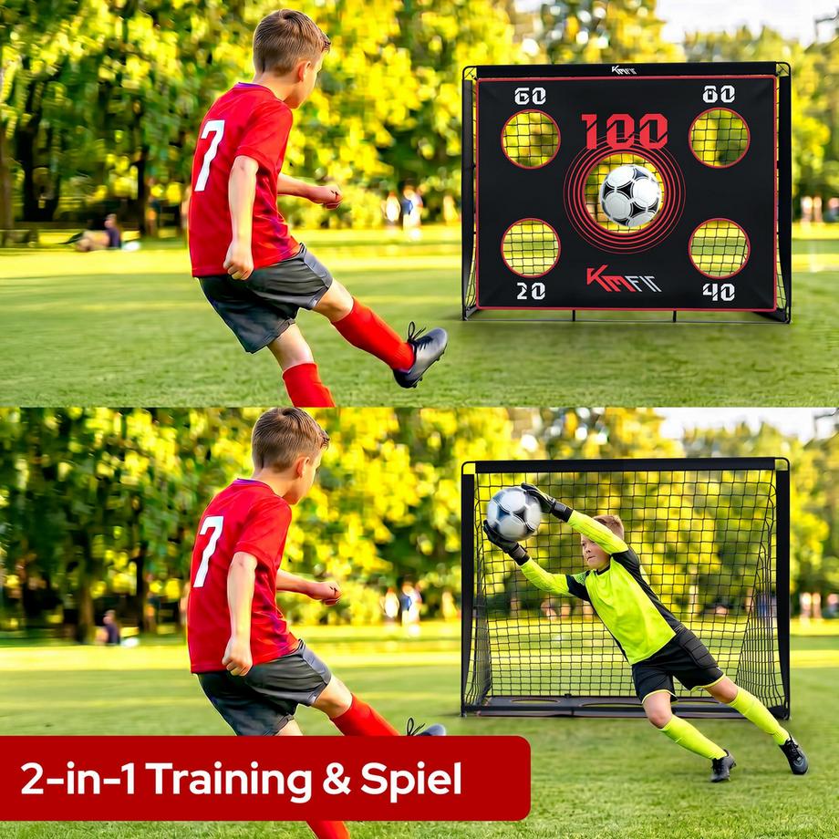 KM-Fit  2-in-1 Fußballtor mit Zielplane 