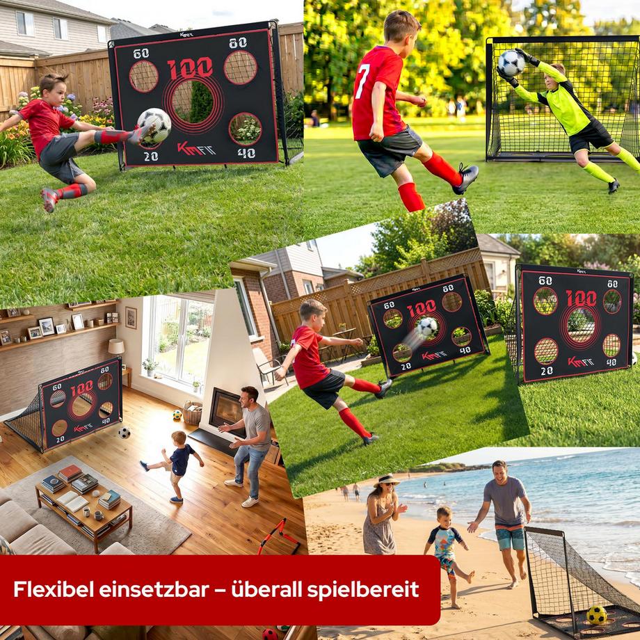 KM-Fit  2-in-1 Fußballtor mit Zielplane 