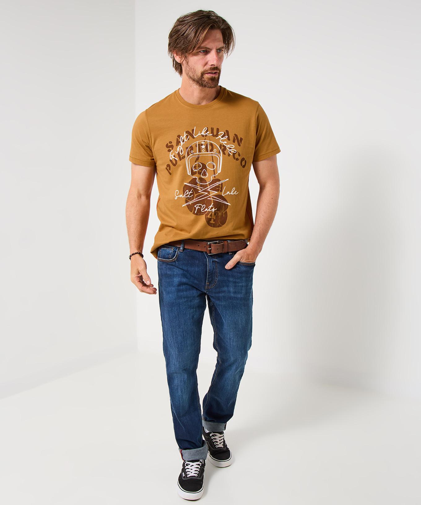 Joe Browns T-Shirt Motard Coutures Plates Motif Crâne  