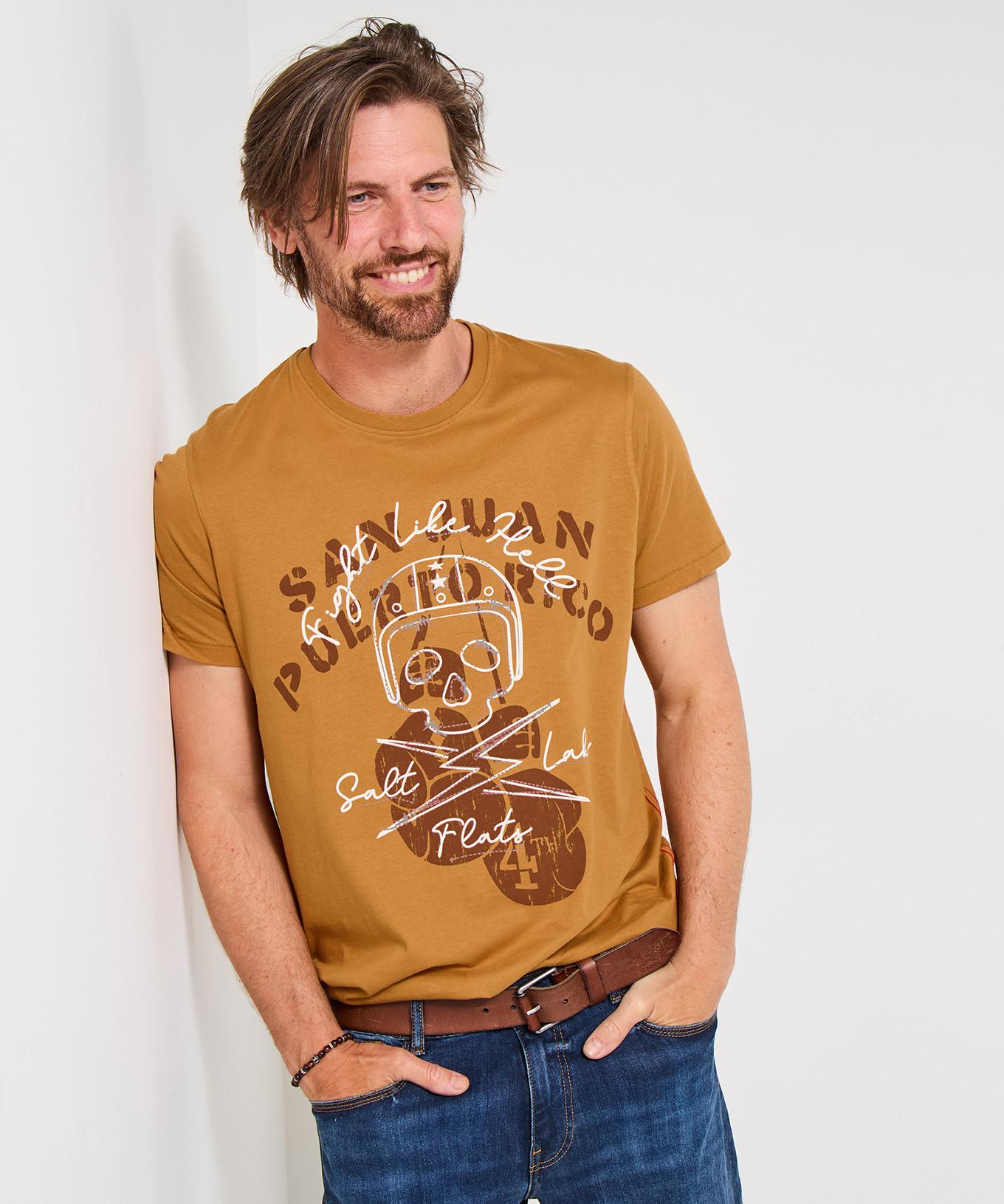 Joe Browns T-Shirt Motard Coutures Plates Motif Crâne  