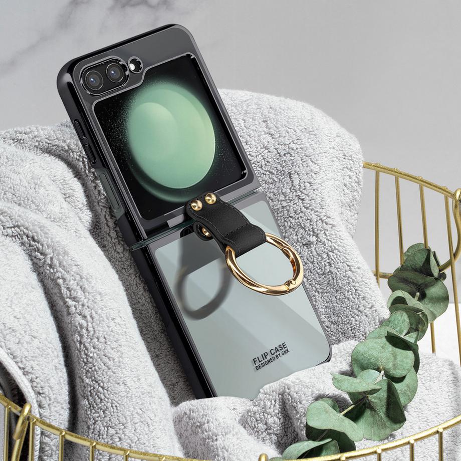 Avizar  Ring-Hülle Samsung Z Flip5 Schwarz 