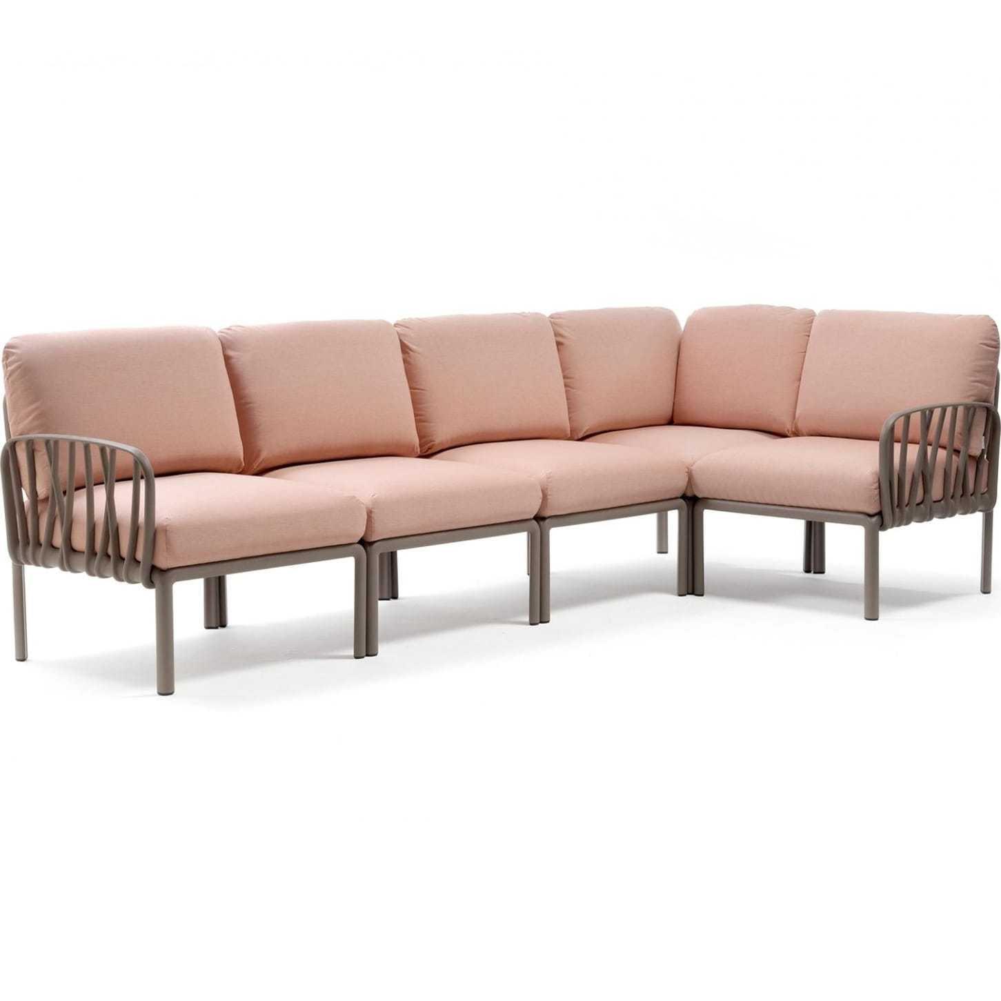 NARDI outdoor Chaise longue de jardin komodo (5 pièces) marron rose  