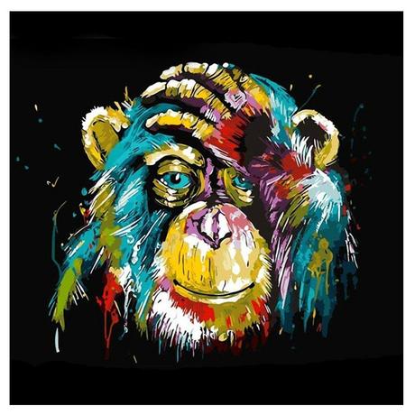 eStore Affiche sur toile, Singe - 50 x 50 cm  