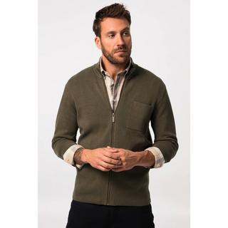 JP1880  Cardigan in maglia lavorata con stile vintage, collo alto 