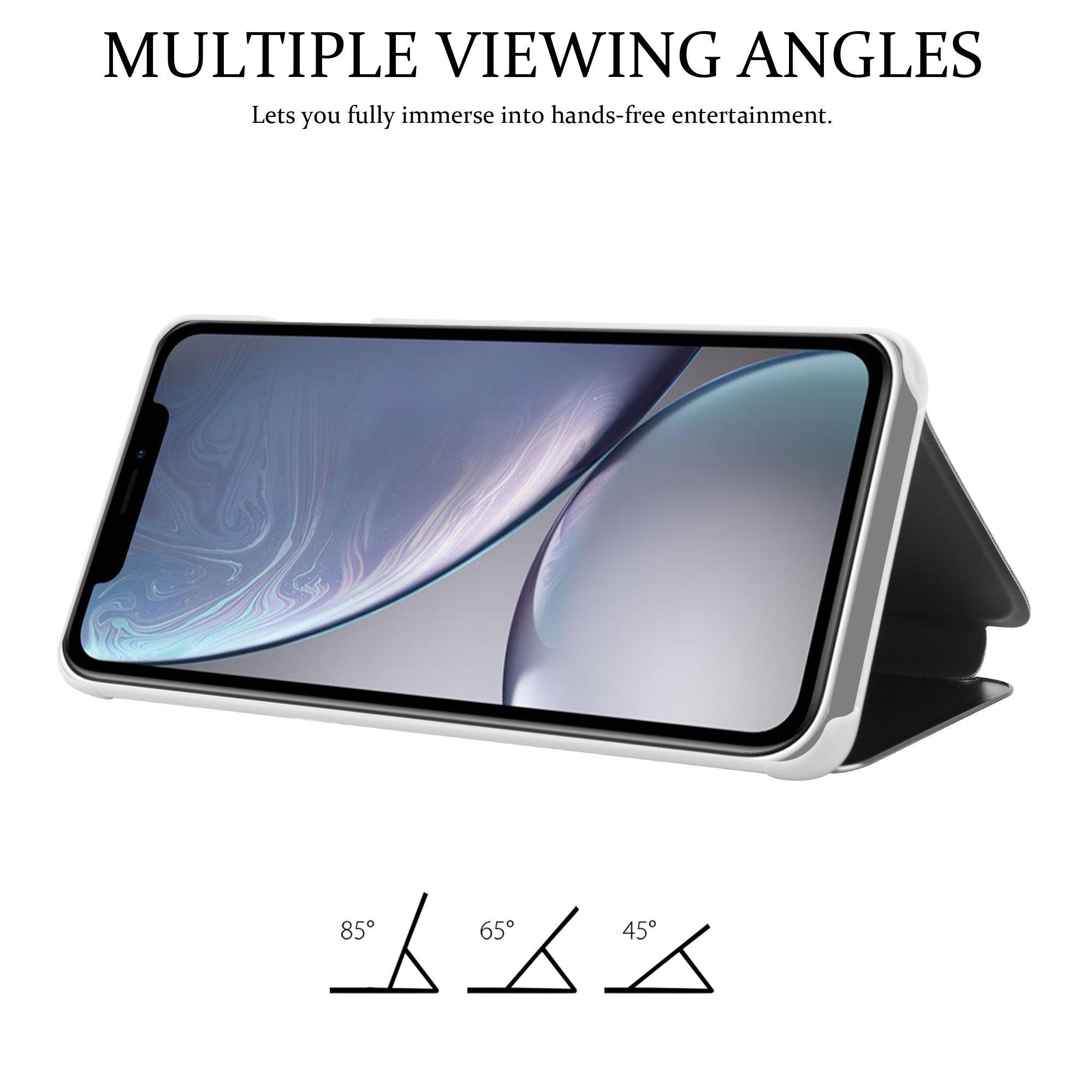 Cadorabo  Housse compatible avec Apple iPhone XR - Clear View étui de protection miroir avec fonction de support Protection à 360 degrés 