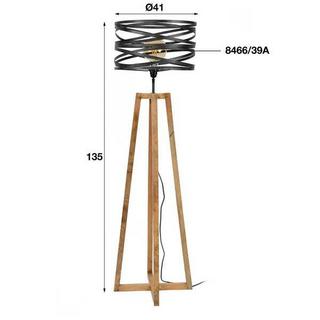 mutoni Lampada da terra con schermo a spirale con struttura in legno grigio ardesia  