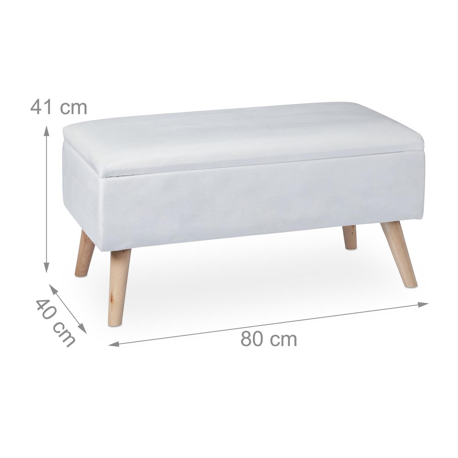 Northix Sitzbank mit Stauraum aus Samt  