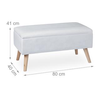 Northix Sitzbank mit Stauraum aus Samt  