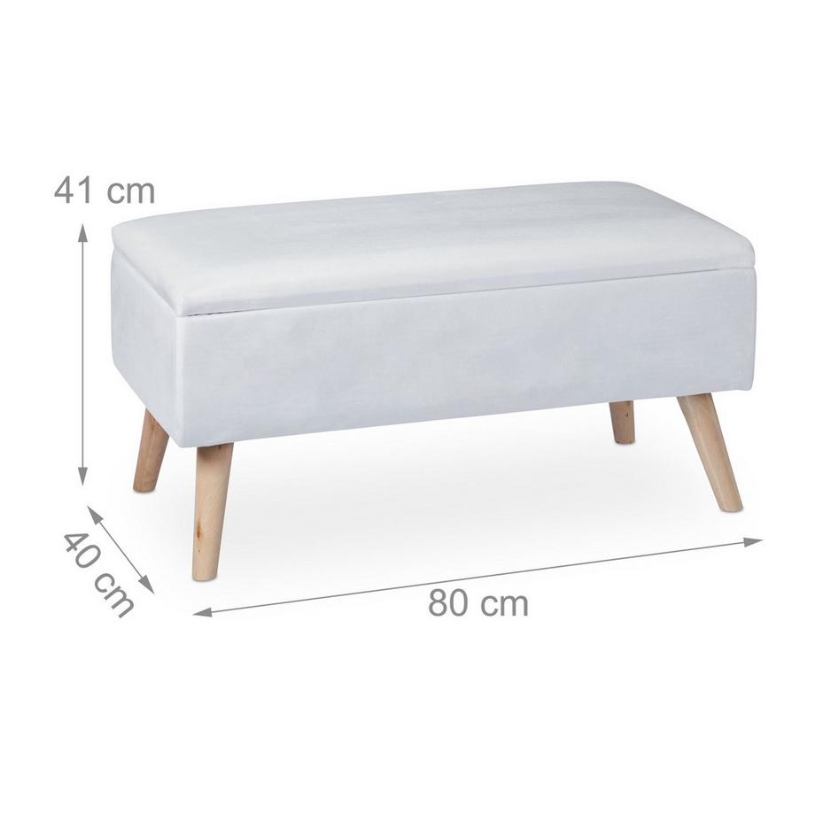 Northix Sitzbank mit Stauraum aus Samt  