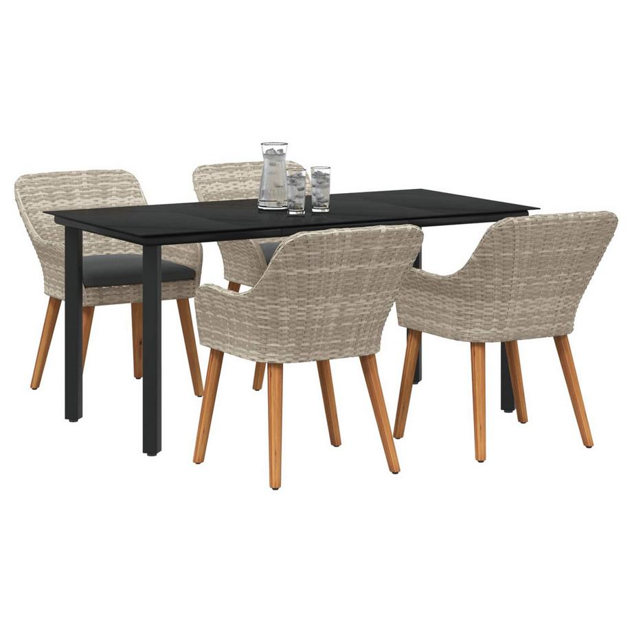 VidaXL Set da Pranzo per Giardino Polyrattan  