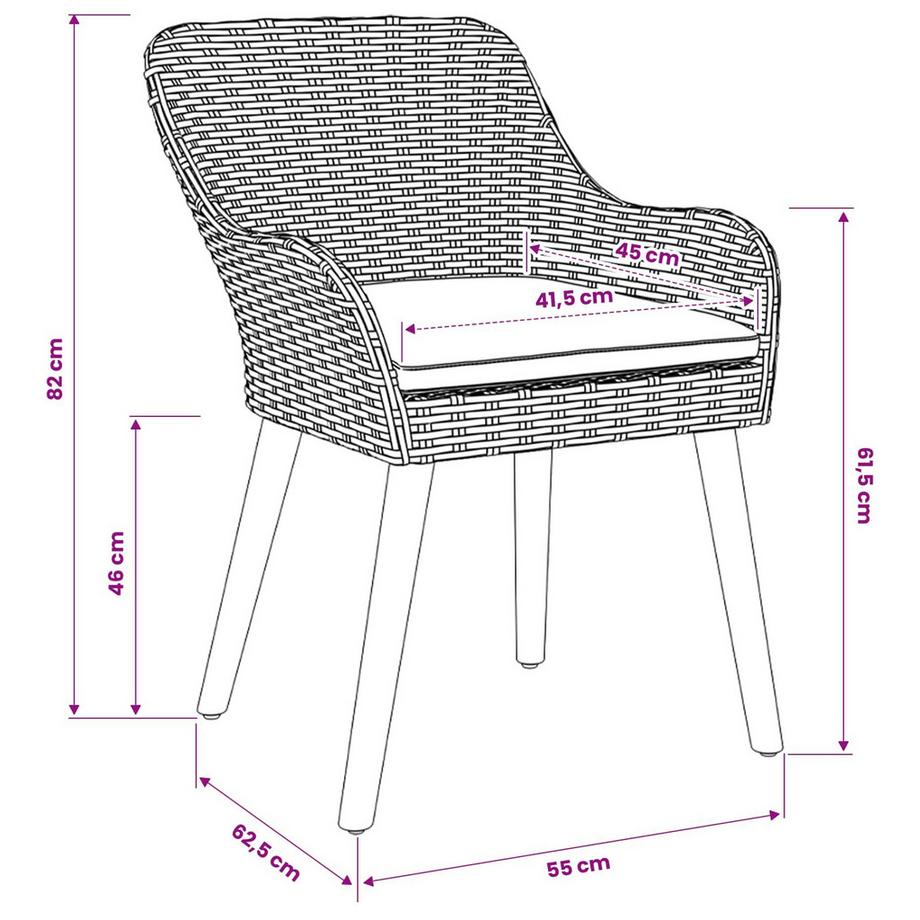 VidaXL Set da Pranzo per Giardino Polyrattan  