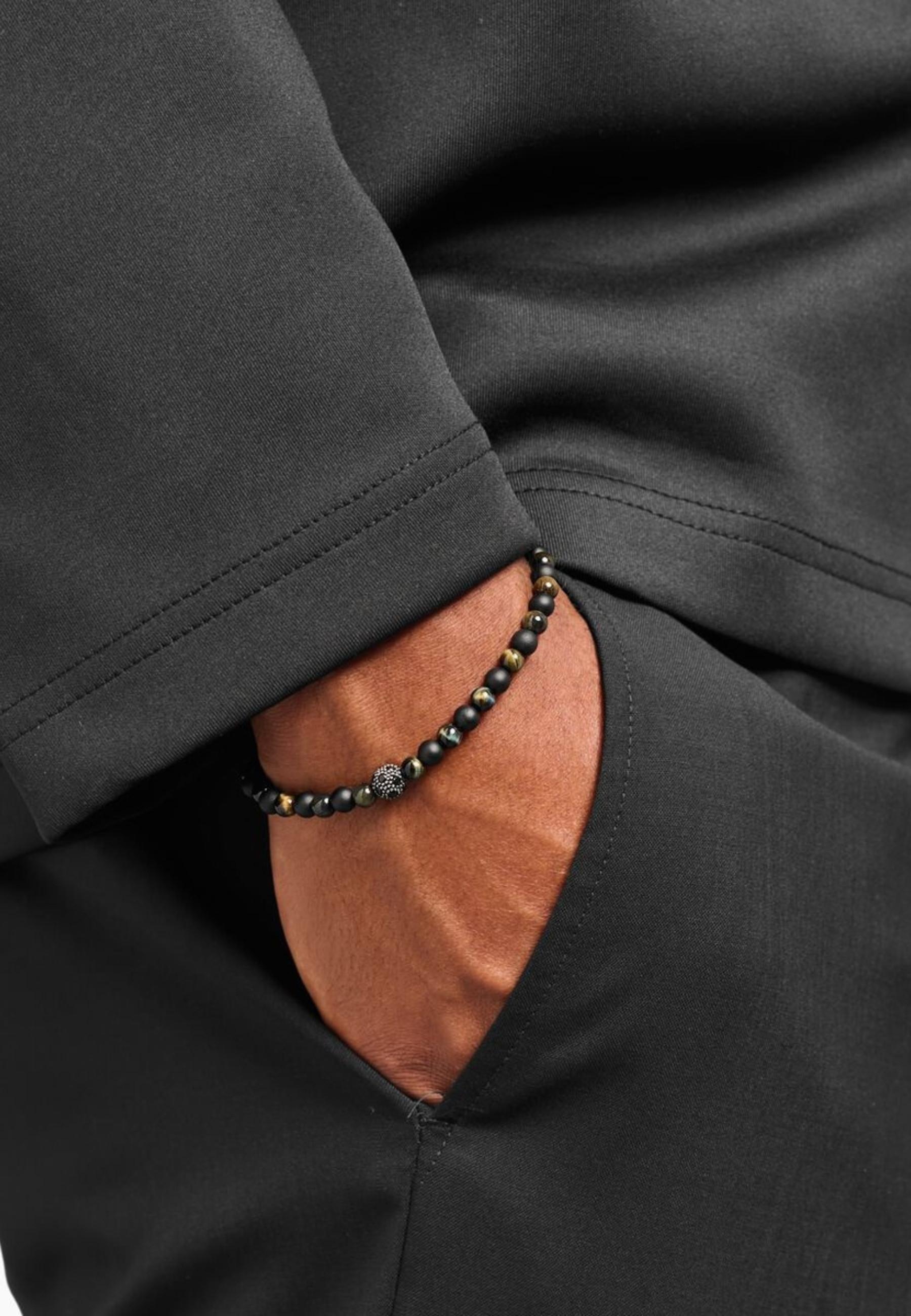 Thomas Sabo  Talisman Armband Positive Energie Mit Obsidian Und Tigerauge Perlen 