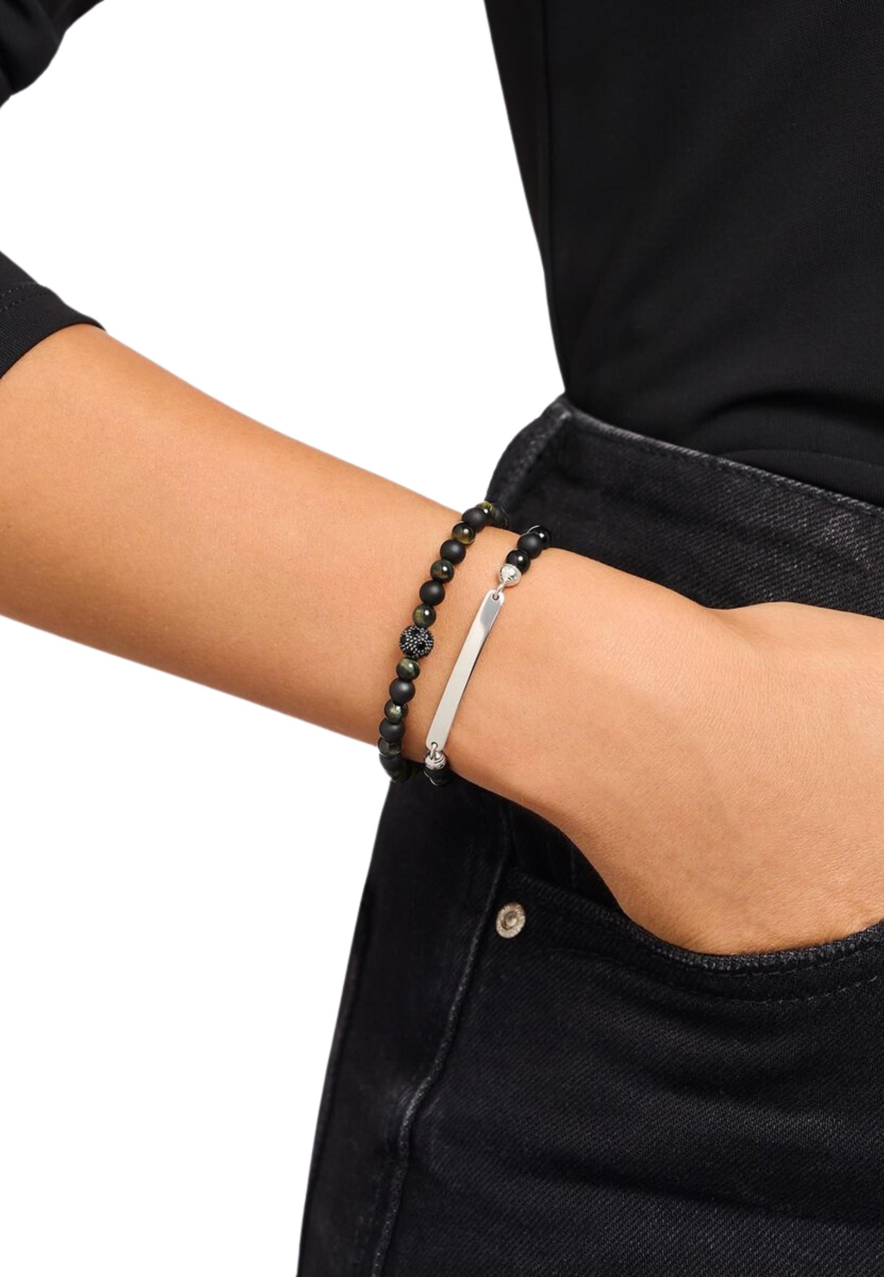 Thomas Sabo  Talisman Armband Positive Energie Mit Obsidian Und Tigerauge Perlen 