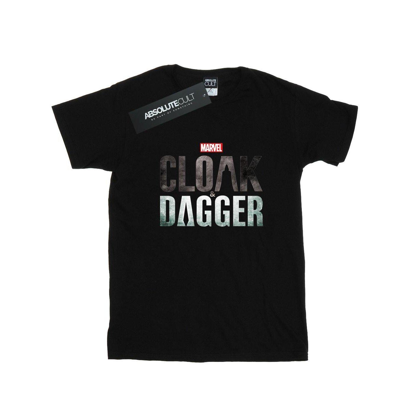 Image of Cloak And Dagger Logo Tshirt Herren Schwarz XXL