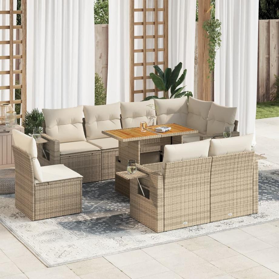 VidaXL set di divani da giardino Polirattan  