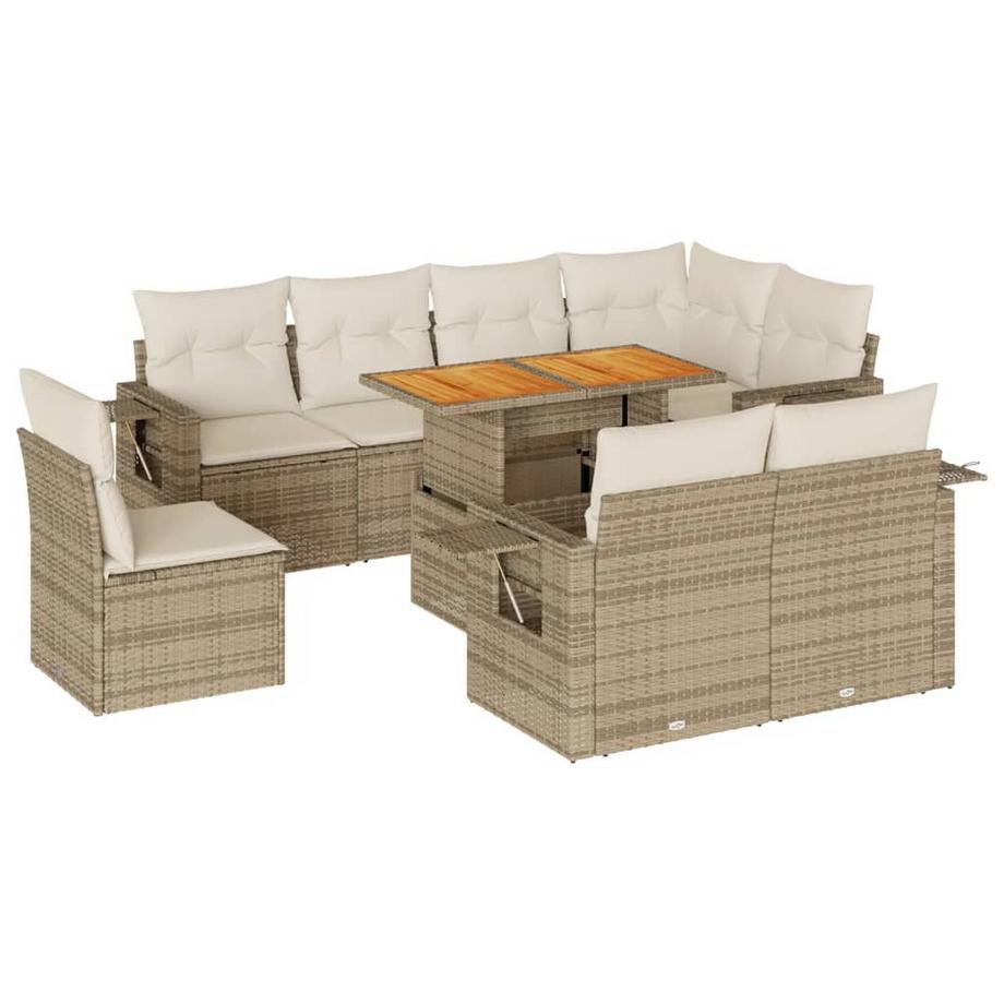 set di divani da giardino Polirattan