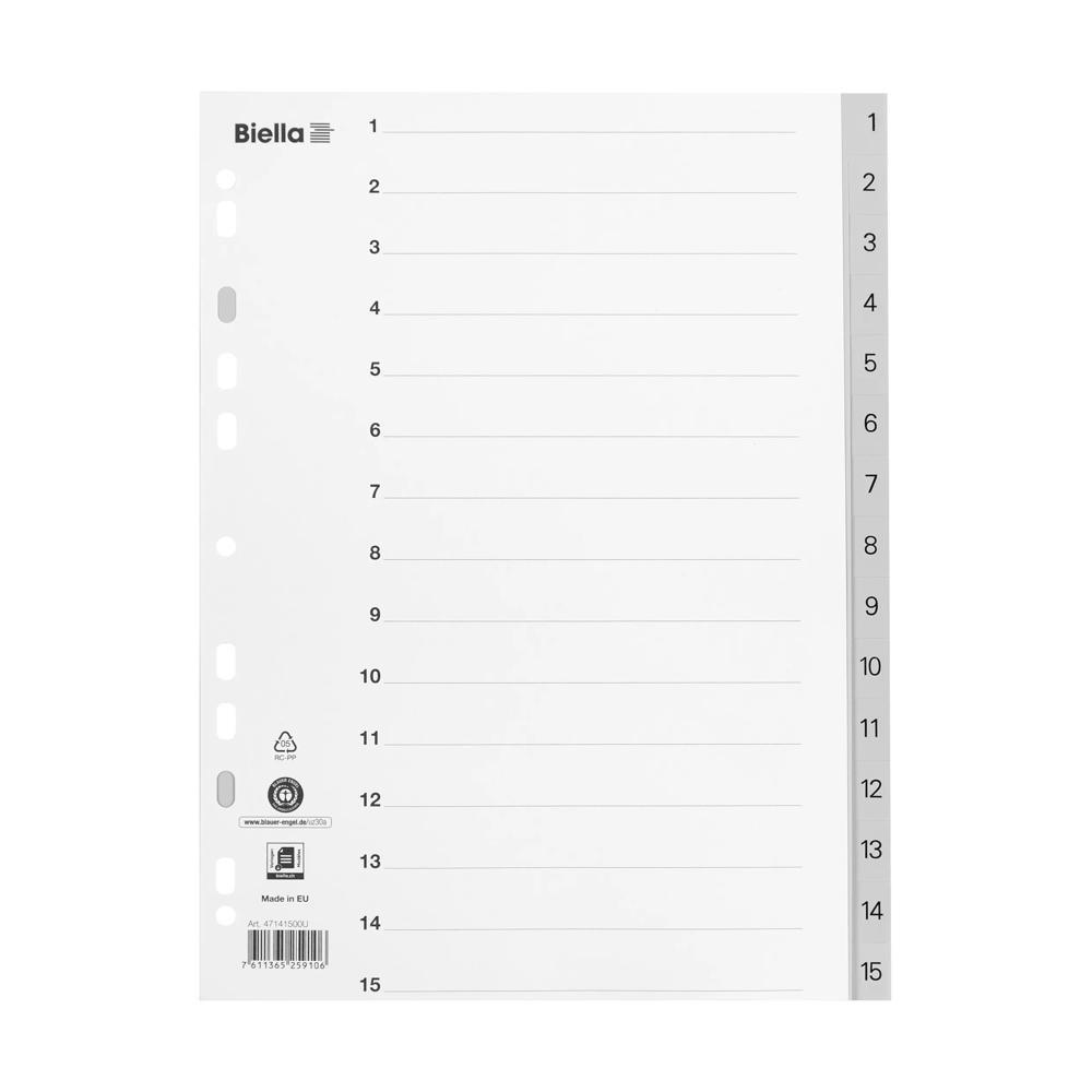 Image of Pp Register, Teilung 1-15 - X 25 Unisex Grau A4