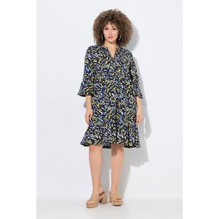 Ulla Popken Abito in jersey A-line Scollo a tunica Maniche 3/4  