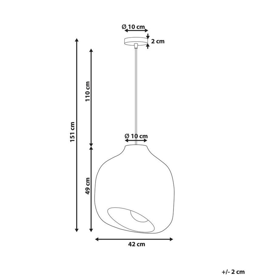 Beliani Lampe suspension en Bambou  GURABO  