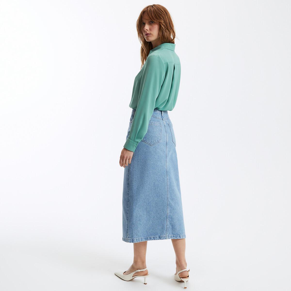 La Redoute Collections  Jupe droite longue en denim 