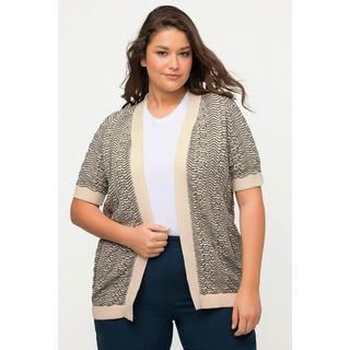 Ulla Popken  Cardigan a palloncino di cotone biologico con mezze maniche 