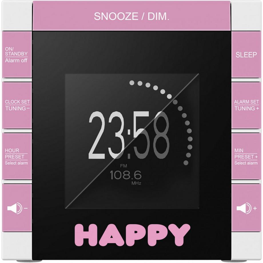 bigben  Bigben Interactive RR70PDOGS2 radio Orologio Digitale Rosa, Bianco 