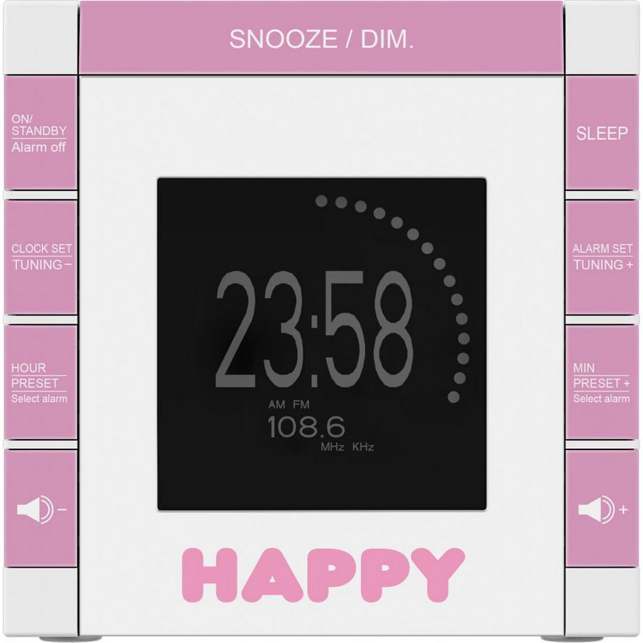 bigben  Bigben Interactive RR70PDOGS2 radio Orologio Digitale Rosa, Bianco 