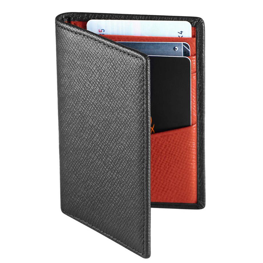 Portefeuille avec porte-cartes de crédit, portefeuille fin avec protection RFID, portefeuille en cuir véritable 9 compartiments