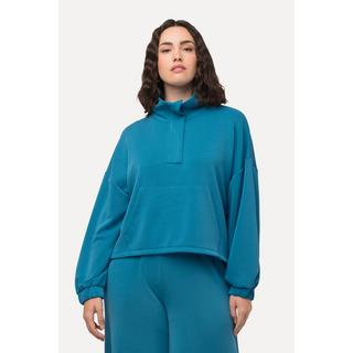 Ulla Popken  Felpa dal taglio oversize con collo alto e maniche lunghe 