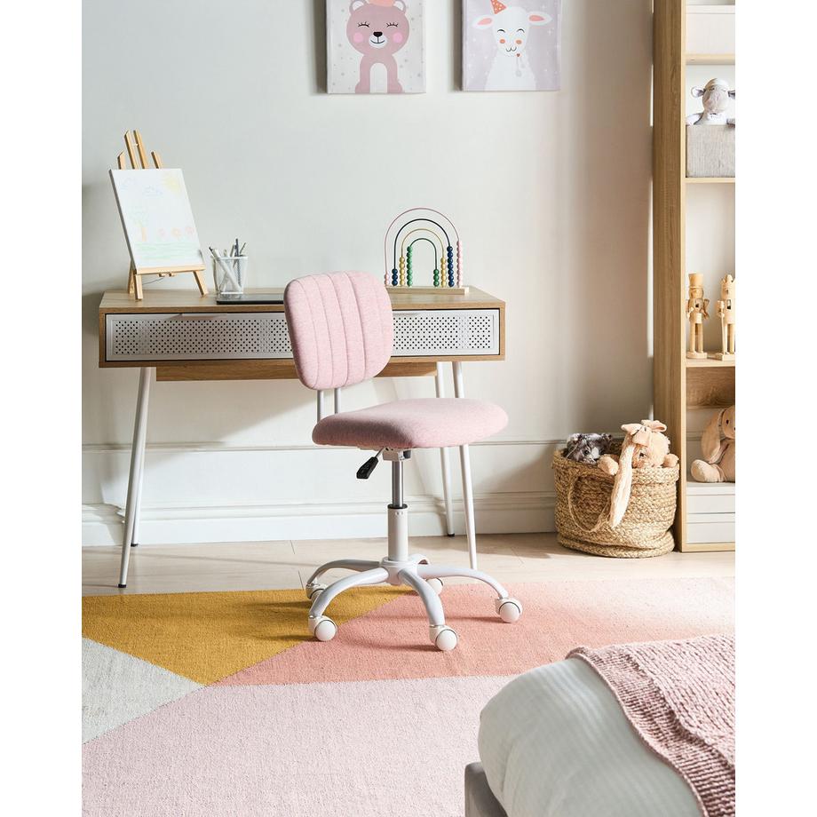 Beliani Sedia da scrivania en Tessuto Moderno BUBBLY  