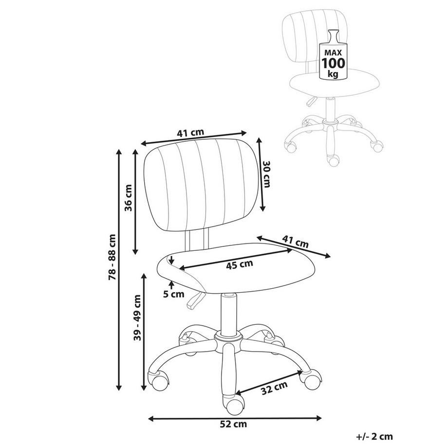 Beliani Sedia da scrivania en Tessuto Moderno BUBBLY  