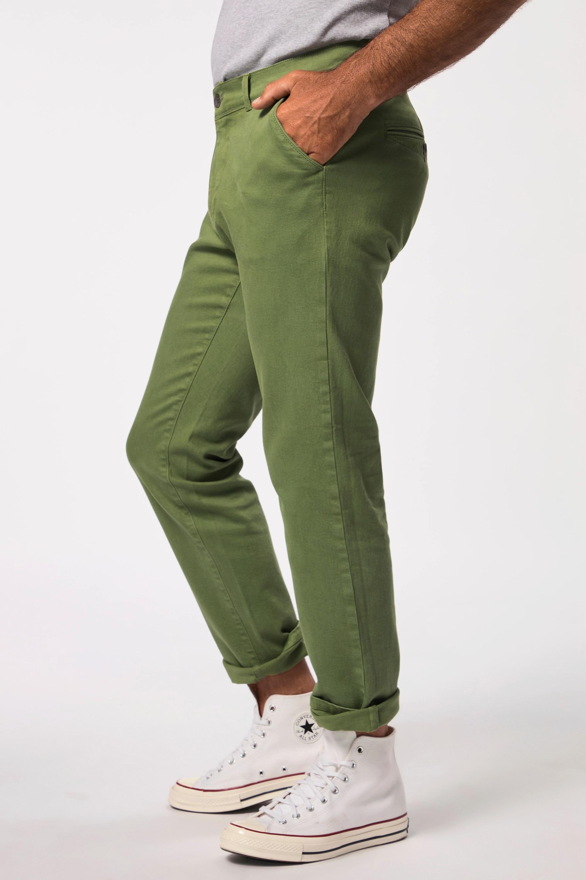 JP1880  Pantaloni chino con taglio speciale per l'addome, davanti liscio e gamba dritta, fino alla tg. 72 