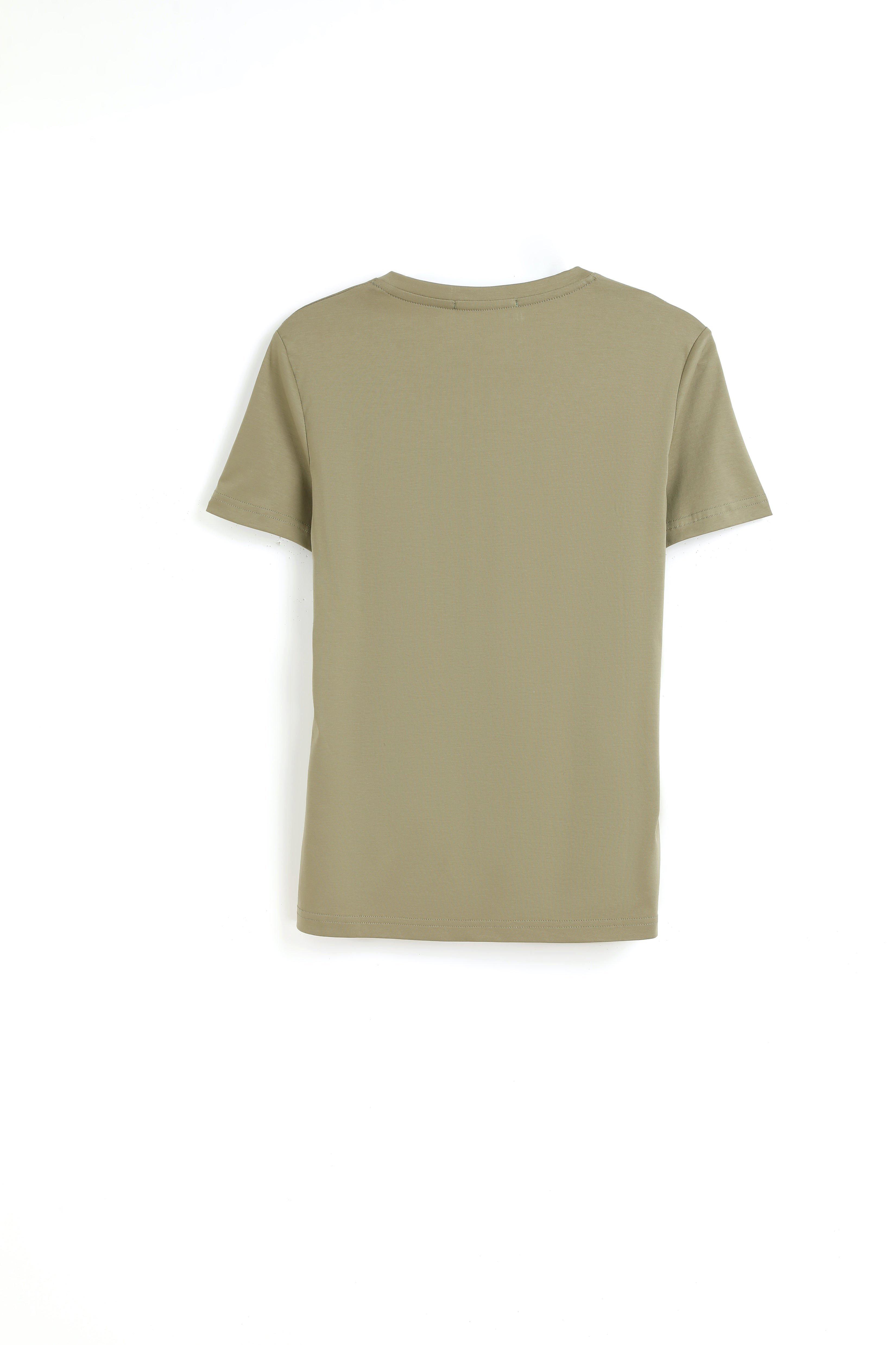 Bellemere New York  T-shirt in cotone con grande scollo a V 160G 