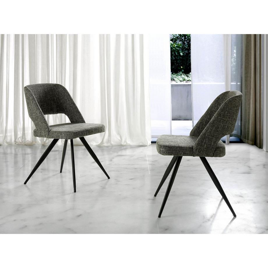 ANGEL CERDA Sedia girevole in tessuto grigio  