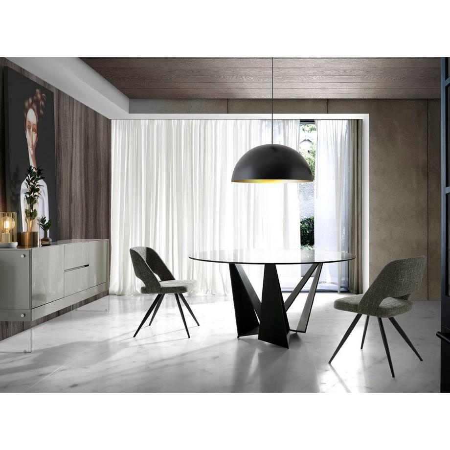 ANGEL CERDA Sedia girevole in tessuto grigio  