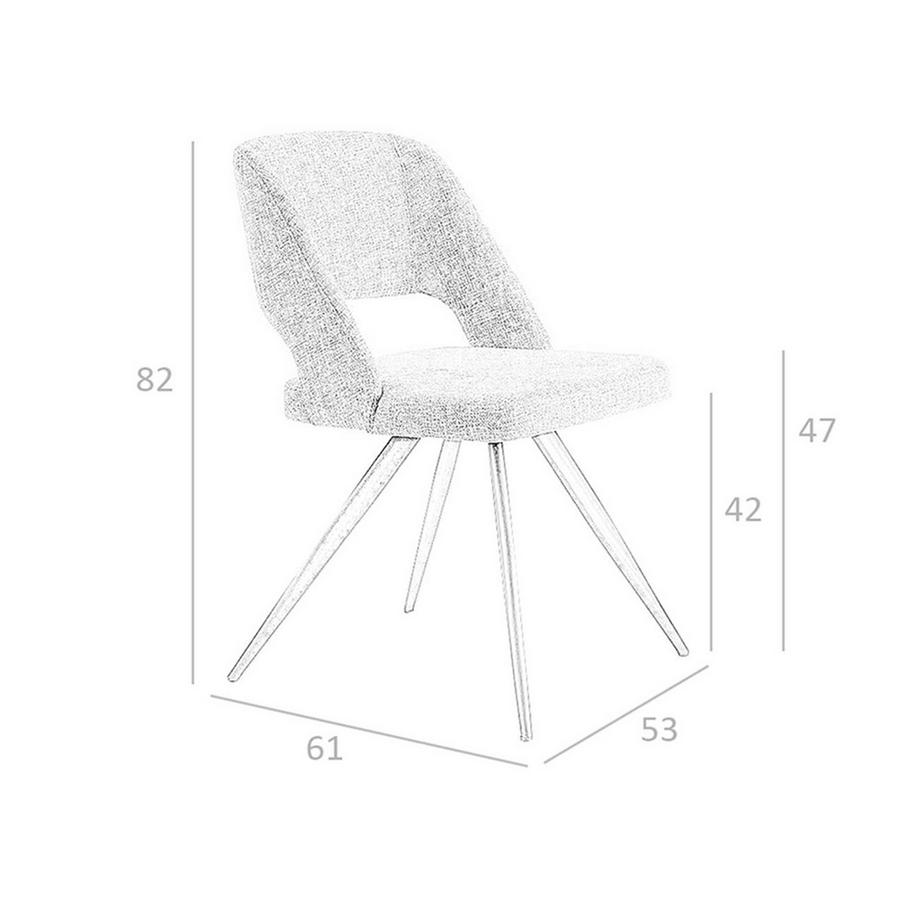 ANGEL CERDA Sedia girevole in tessuto grigio  