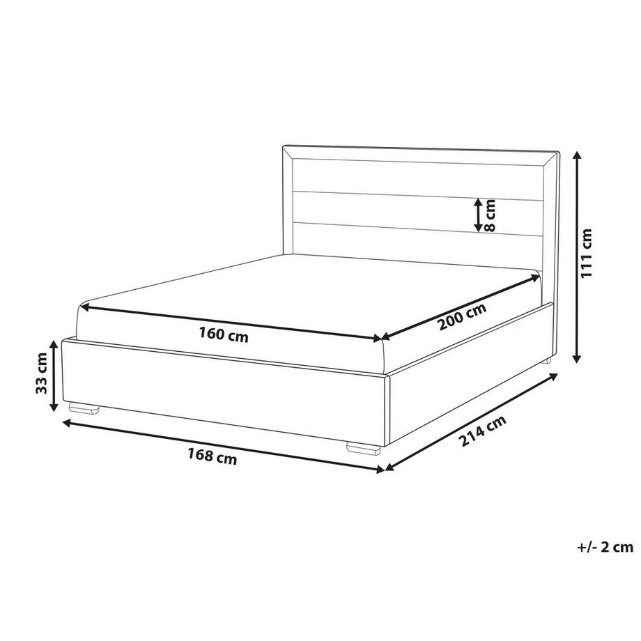 Beliani Letto en Tessuto Moderno ROUEN  