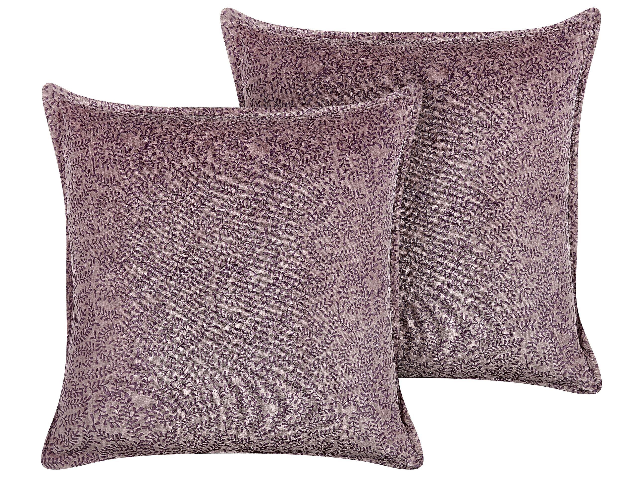 Beliani Lot de 2 coussins en Velours Boho KALMIA  