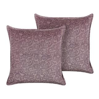 Beliani Lot de 2 coussins en Velours Boho KALMIA  