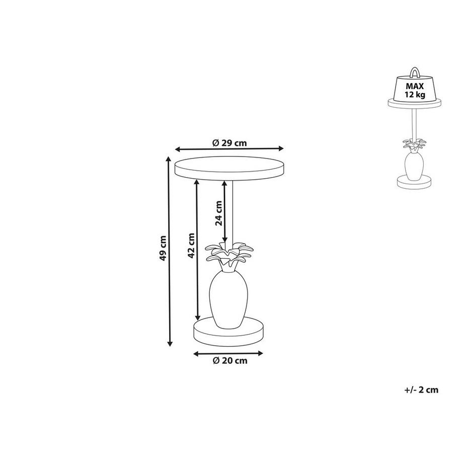 Beliani Table d'appoint en Aluminium Glamour PANNOUVRE  
