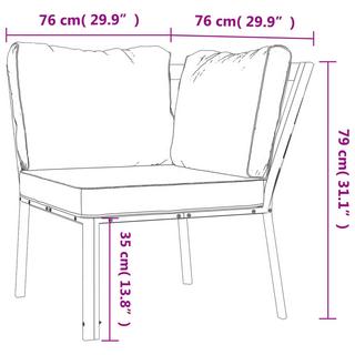 VidaXL sedia da giardino Acciaio  