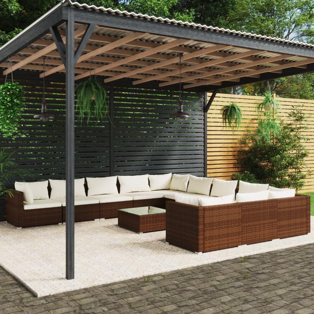 VidaXL set divani da giardino Polirattan  